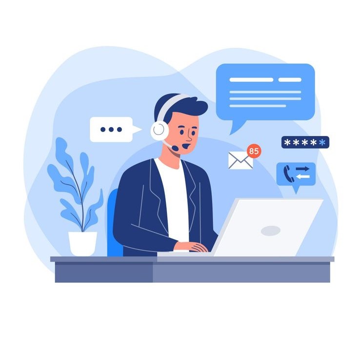 Person with smartphone illustration